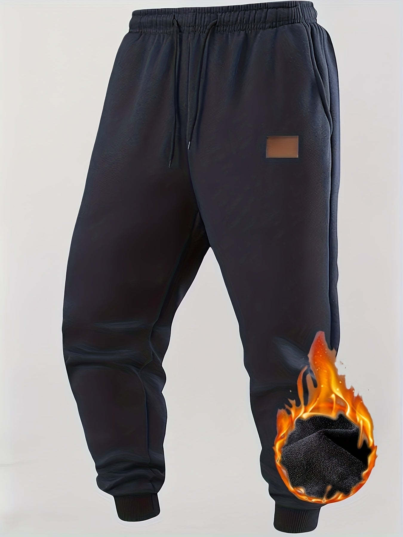 Men's 4-Color Options Compatible Sweatpants - Stretch Knit Joggers with Drawstring Waist, Belt-Like Design | Solid Color Options Black, Gray, Navy, White | Elastic Cuffs and Smooth Legs, Suitable for Gym, Casual, Casual Attir