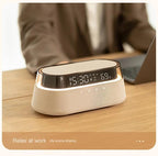 Fast 15W Wireless Charging Digital Alarm Clock Radio - 6 In 1 Bedside Clock With Dual Alarm, FM Radio, 12/24H USB Charger, Countdown Timer, RGB Mode, Wireless Speaker