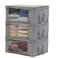 3-piece Tote Bag, Clothes Storage, Foldable Storage Bag, Used To Organize The Bedroom Wardrobe, with A Cover, Can Store Clothes Quilts, Convenient Sorting and Space-saving Design.