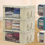 3-piece Tote Bag, Clothes Storage, Foldable Storage Bag, Used To Organize The Bedroom Wardrobe, with A Cover, Can Store Clothes Quilts, Convenient Sorting and Space-saving Design.