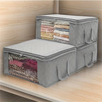 3-piece Tote Bag, Clothes Storage, Foldable Storage Bag, Used To Organize The Bedroom Wardrobe, with A Cover, Can Store Clothes Quilts, Convenient Sorting and Space-saving Design.