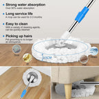Mop and Bucket Set, 360° Spin Mop and Bucket with Wringer Set and 4 Microfiber Mop Refills, Stainless Steel, Extended Handle Spinning Mop Bucket System for Floor Cleaning