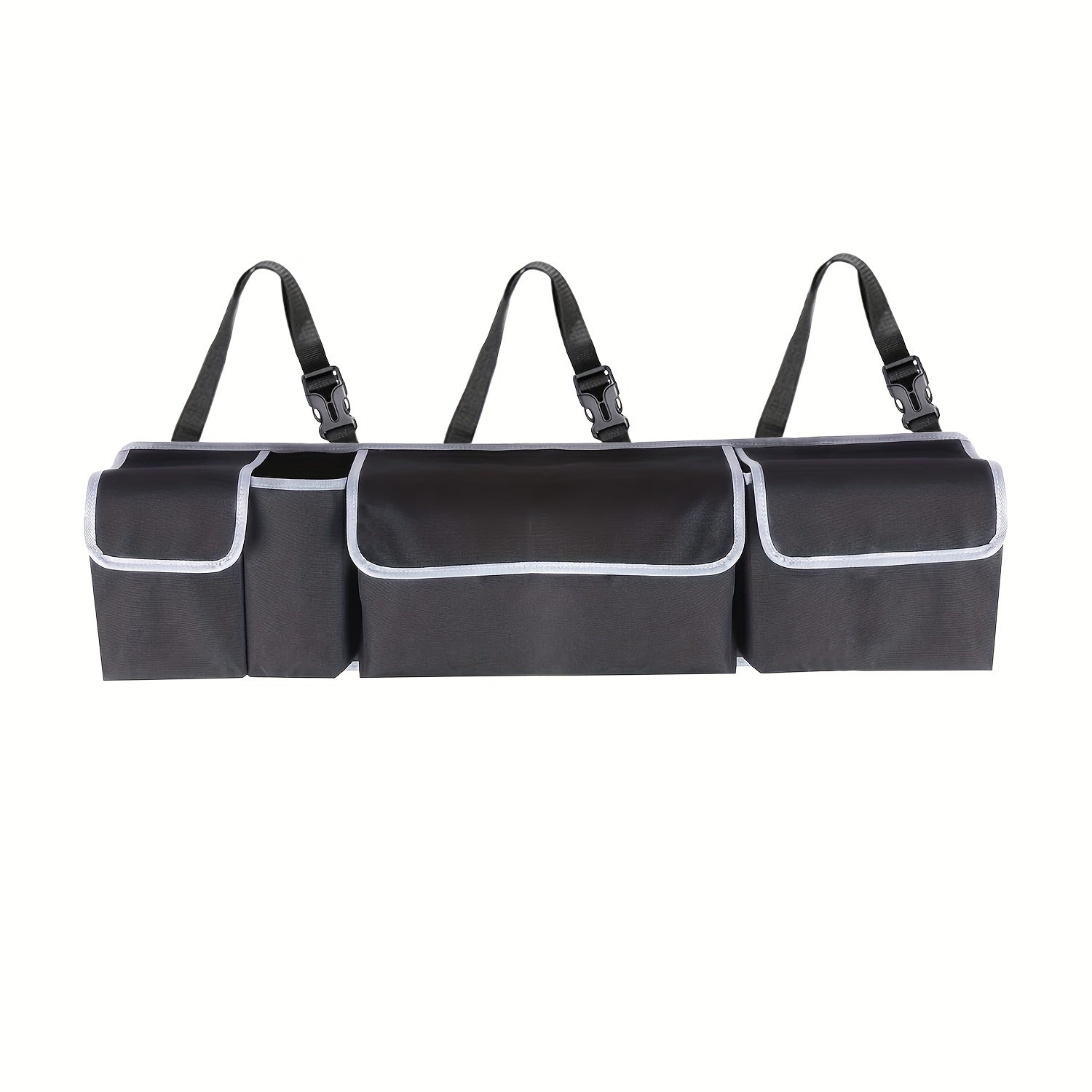 Universal Fit Car Seat Back Organizer, Large Capacity 600D Oxford Fabric with Multiple Pockets, Polyester Fiber Material, Vehicle Storage Solution