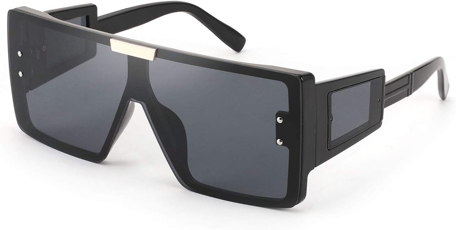 FEISEDY Square Oversized Flat Top Sunglasses with Side Lens Integrated for Women Men B4028