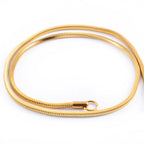 Witd Stainless Steel Square Snake Chain Necklace in Gold - Available in 0.9mm, 1.2mm, 1.5mm, 2mm, and 2.4mm for Men's and Women's Fashion Jewelry