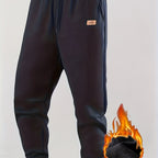 Men's 4-Color Options Compatible Sweatpants - Stretch Knit Joggers with Drawstring Waist, Belt-Like Design | Solid Color Options Black, Gray, Navy, White | Elastic Cuffs and Smooth Legs, Suitable for Gym, Casual, Casual Attir