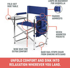 Sports Chair with Side Table, Camping Chair, Beach Chair, Camp Chair for Adults (Red)