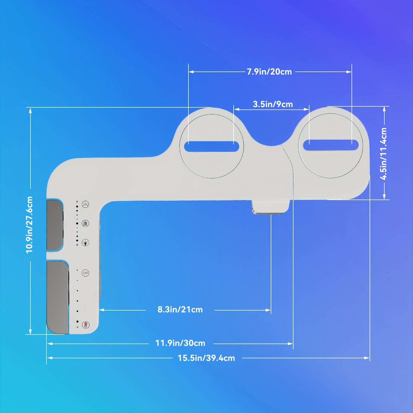 Bidet Attachment for Toilet with Hot and Cold Sprayer, Rear and Female Wash, Self-Clean Dual Nozzles, Adjustable Water Temperature and Pressure, Easy Installation, Non-electric Hygienic Toilet Accessories, Compatible with Mos