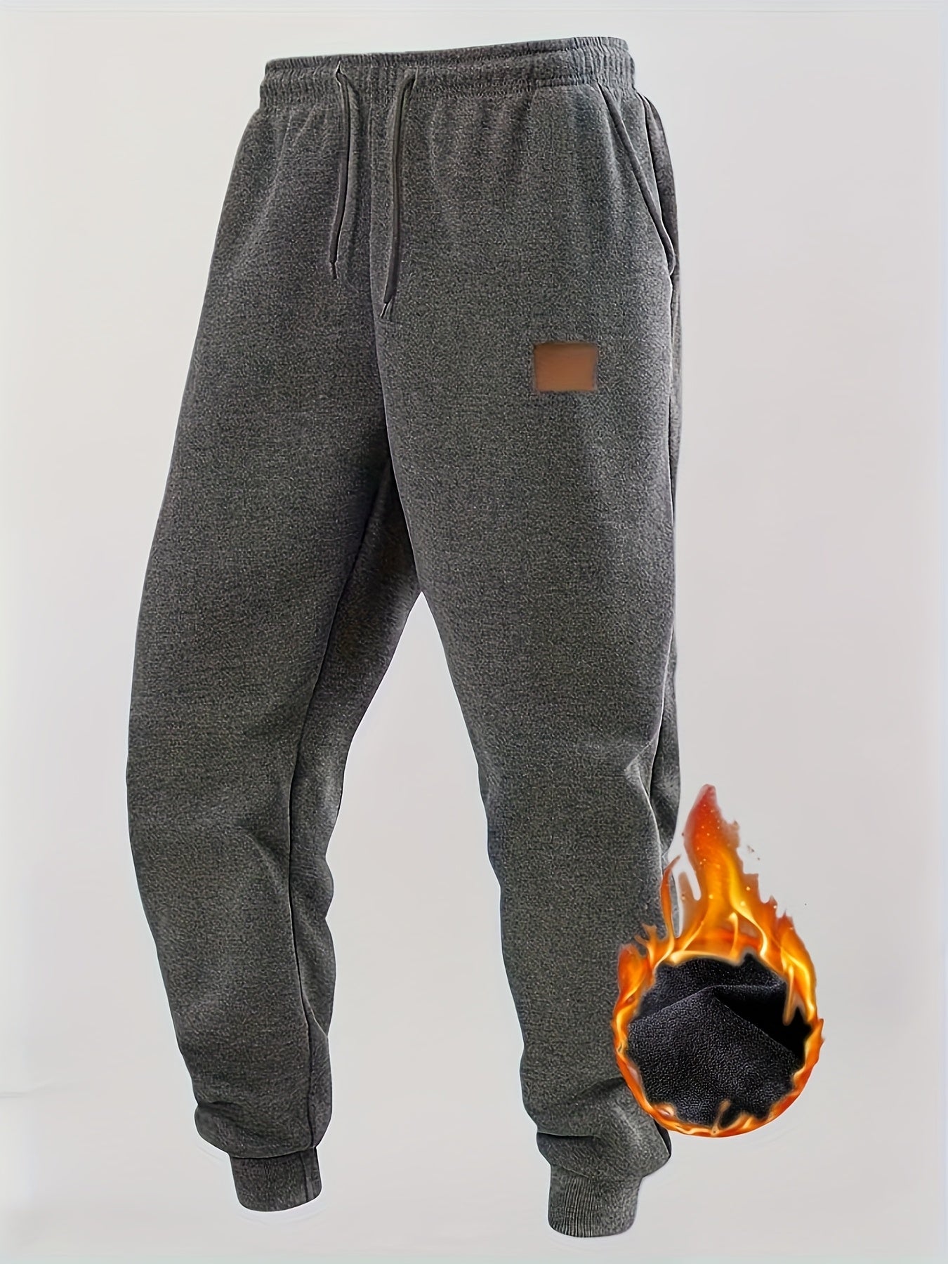Men's 4-Color Options Compatible Sweatpants - Stretch Knit Joggers with Drawstring Waist, Belt-Like Design | Solid Color Options Black, Gray, Navy, White | Elastic Cuffs and Smooth Legs, Suitable for Gym, Casual, Casual Attir