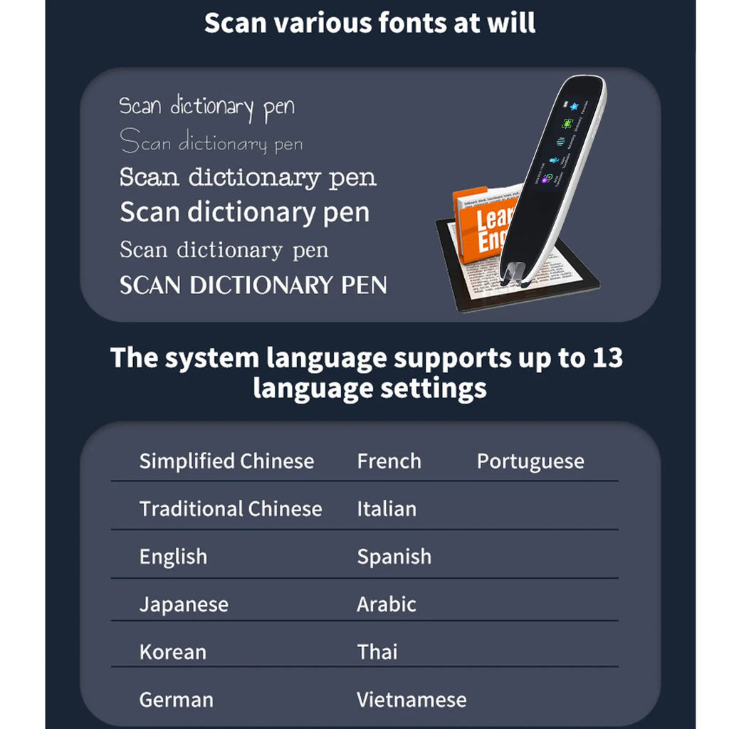 Smart Voice Translation Pen - International Edition with Wi-Fi and Scanning Features