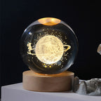 Crystal Ball Night Lights Glowing Planet Galaxy Astronaut 3D Moon Table Lamp USB Atmosphere Lamp Tabletop Decorations Kid Gifts