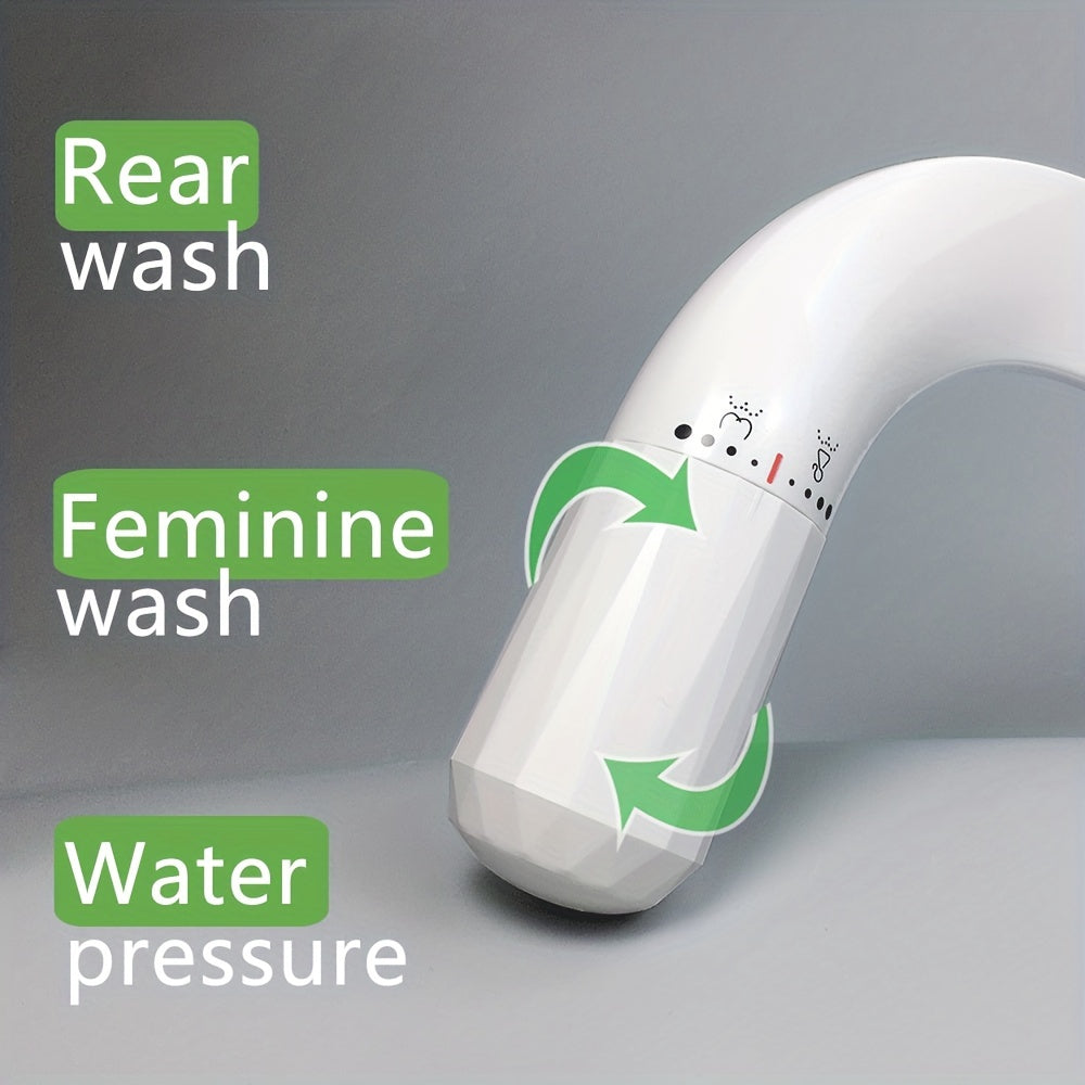 Advanced Bidet Attachment for Toilet Seat - Dual Nozzle Rear and Feminine Wash with Adjustable Water Pressure Sprayer, Non-Electric Shattaf Butt Cleaner with Universal Adapter for US and Canada, White Color