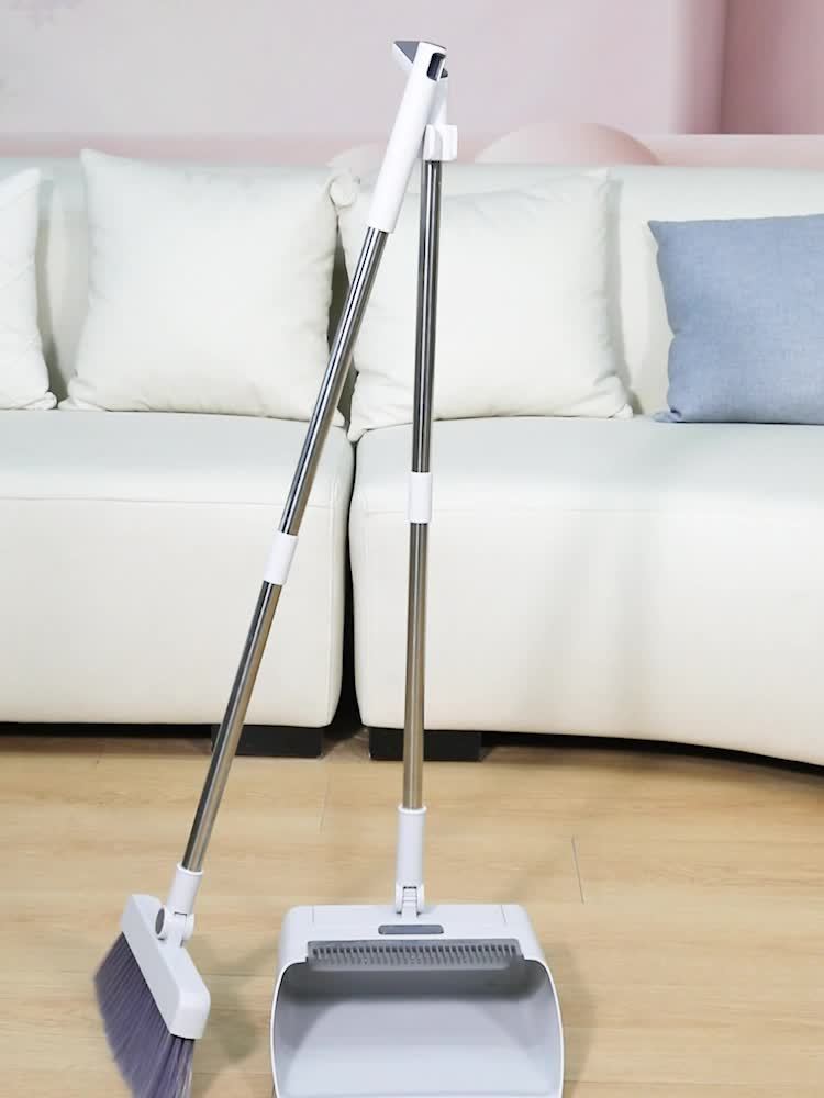 3 In1 Set, Household Broom And Dustpan Set, Long Handle Floor Cleaning Broom Dustpan Set, Rotatable Broom And Dustpan With Comb Tooth, Non-stick Hair, To Remove Dust And Garbage, For Home, Kitchen, Office, Cleaning Tool, Clea