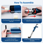 High Pressure Air Toilet Plunger Set, Stainless Steel Toilet Snake Toilet Unclogger, Air Drain Blaster Plunger for Kitchen Sink, Toilet, Bathroom, Clogged Pipe