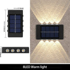 1pc 6-10 LEDs Solar Outdoor Wall Decorative Landscape Lighting Lights Fixtures Suitable For Courtyard Villa Fence Terrace Garden