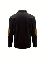 Men'S Casual Jacket for Autumn And Winter, Featuring a Loose Fit, Corduroy Fabric, Stand-Up Collar, Long Sleeves, And Button- Design.