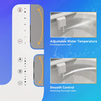Bidet Attachment for Toilet with Hot and Cold Sprayer, Rear and Female Wash, Self-Clean Dual Nozzles, Adjustable Water Temperature and Pressure, Easy Installation, Non-electric Hygienic Toilet Accessories, Compatible with Mos