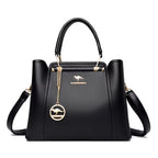 Luxury 3-Layer Leather Handbags for Women - Designer Crossbody Tote Bag with Large Capacity 2024