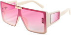 FEISEDY Square Oversized Flat Top Sunglasses with Side Lens Integrated for Women Men B4028