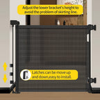 Retractable Baby Gate, Mesh Baby Gate Or Mesh Dog Gate, 33" Tall, Extends Up To 55" Wide - Child Safety Gate For Doorways, Stairs, Hallways, Indoor/Outdoor - For Parents & Pet Owners -  Provides Secure Containment - Ideal Gif
