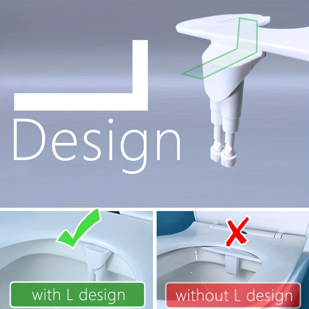 Advanced Bidet Attachment for Toilet Seat - Dual Nozzle Rear and Feminine Wash with Adjustable Water Pressure Sprayer, Non-Electric Shattaf Butt Cleaner with Universal Adapter for US and Canada, White Color