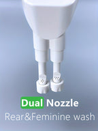 Advanced Bidet Attachment for Toilet Seat - Dual Nozzle Rear and Feminine Wash with Adjustable Water Pressure Sprayer, Non-Electric Shattaf Butt Cleaner with Universal Adapter for US and Canada, White Color