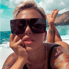 FEISEDY Square Oversized Flat Top Sunglasses with Side Lens Integrated for Women Men B4028