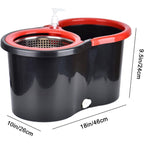 Mop and Bucket Set, 360° Spin Mop and Bucket with Wringer Set and 4 Microfiber Mop Refills, Stainless Steel, Extended Handle Spinning Mop Bucket System for Floor Cleaning