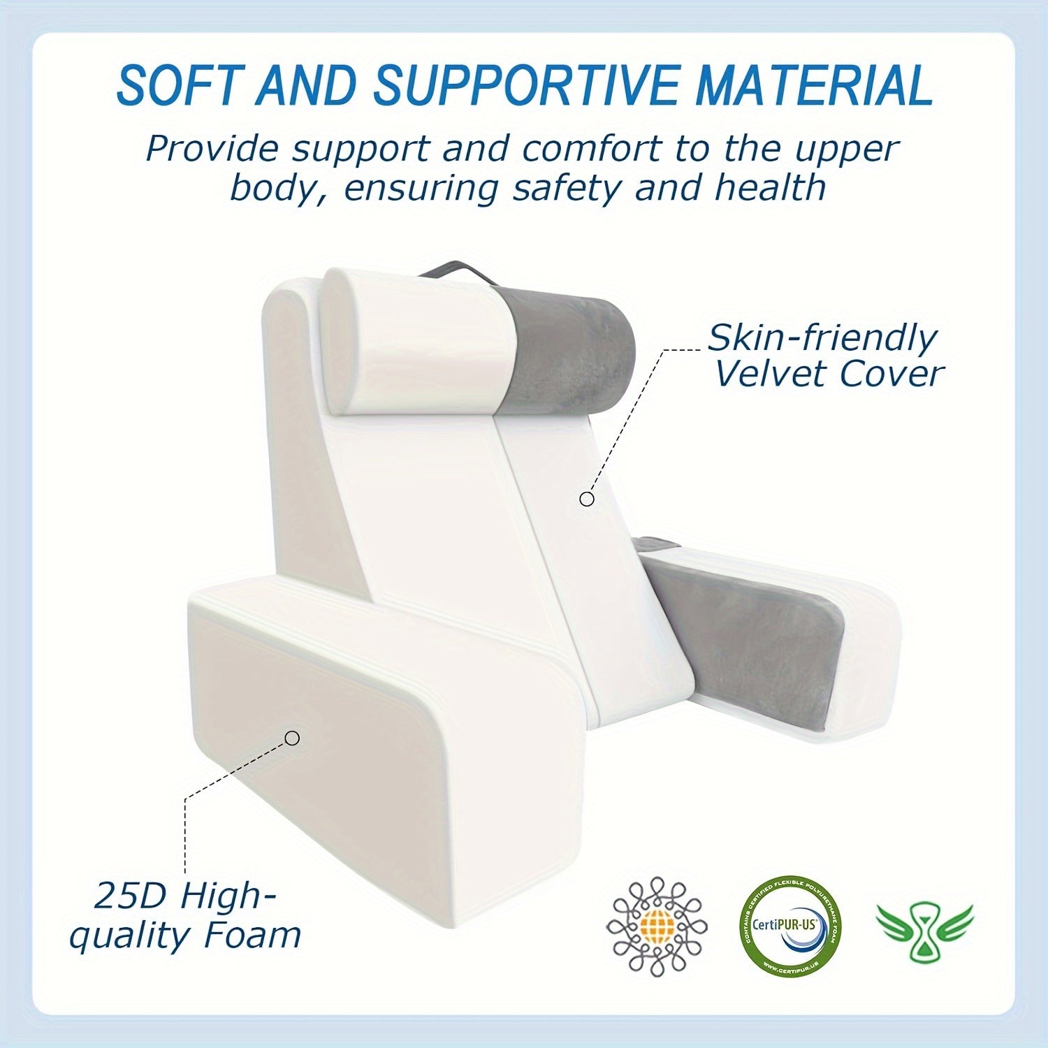 Reading Pillow for Sitting in Bed Adult, Back Pillow for Bed Sitting up, Reading & Bed Rest Pillows for Watching TV/Reading/Gaming/Resting in Bed, Couch or Floor, Medium 19"