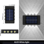 1pc 6-10 LEDs Solar Outdoor Wall Decorative Landscape Lighting Lights Fixtures Suitable For Courtyard Villa Fence Terrace Garden