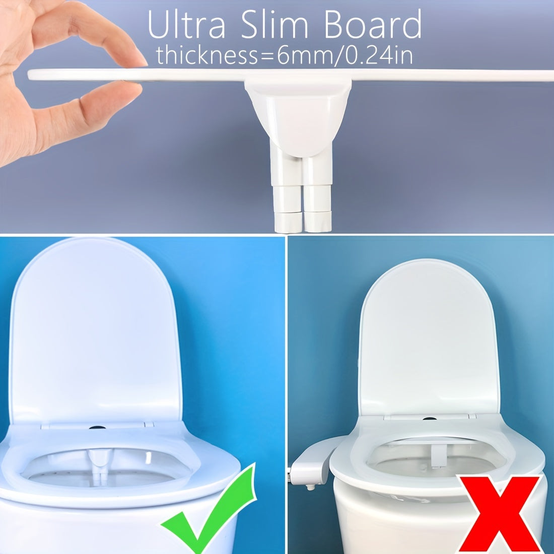 Advanced Bidet Attachment for Toilet Seat - Dual Nozzle Rear and Feminine Wash with Adjustable Water Pressure Sprayer, Non-Electric Shattaf Butt Cleaner with Universal Adapter for US and Canada, White Color