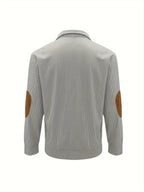 Men'S Casual Jacket for Autumn And Winter, Featuring a Loose Fit, Corduroy Fabric, Stand-Up Collar, Long Sleeves, And Button- Design.