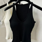 Breast Cover Beautiful Comes with Chest Pad Camisole Women's 2024 New Style Inner Wear Beautiful Back Slim-fit Slim-fit Neck Top