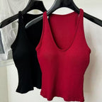 Breast Cover Beautiful Comes with Chest Pad Camisole Women's 2024 New Style Inner Wear Beautiful Back Slim-fit Slim-fit Neck Top
