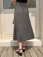 European and American Amazon Popular Satin Satin Skirt Foreign Trade Independent Station New Mid-Length Imitation Silk Skirt