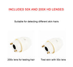 Magnifying Skin Analyzer Rechargeable Detector Hair Follicle Oil Moisture Pigment Tester Scalp/Face Skin Care Monitor 50X/200X