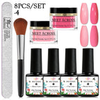 5g Dipping Nail Powder Set Red Nail Glitter Dipping System Kit For Manicure Nail Art Decorations Natural Dry Without Lamp Cure