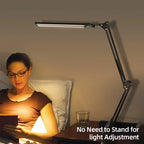 Desk Lamps Double Head LED Stepless Dimmable Led USB Table Lamp for Office Study Reading Lighting Fixture Computer Monitor Light