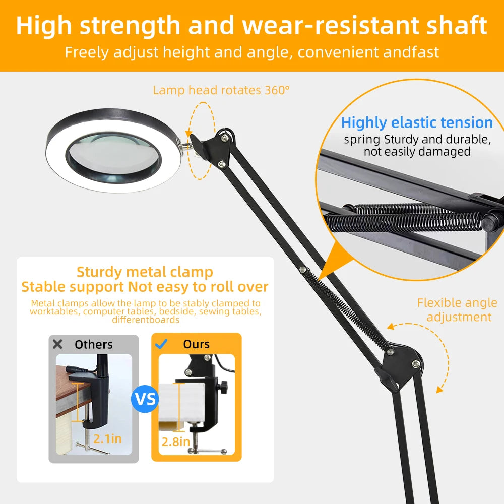 Desk Lamps Double Head LED Stepless Dimmable Led USB Table Lamp for Office Study Reading Lighting Fixture Computer Monitor Light