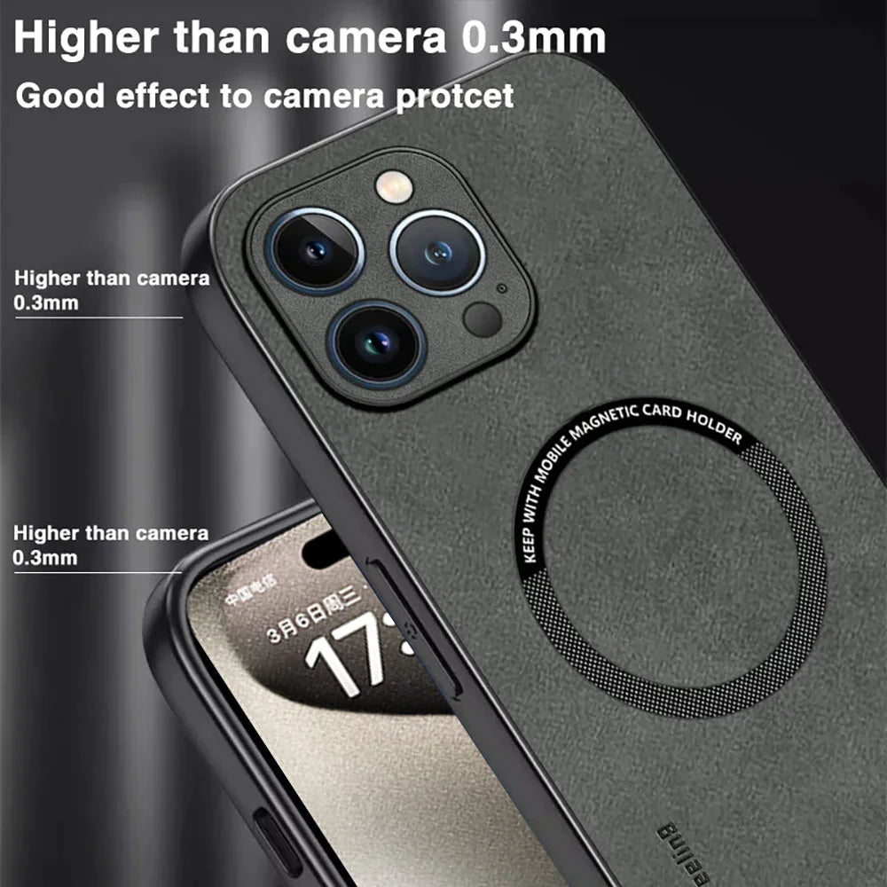 For Magsafe Luxury Leather Shockproof Phone Cases For iPhone 16 15 14 13 12 11 Pro Max 16 Plus Magnetic Wireless Charging Cover