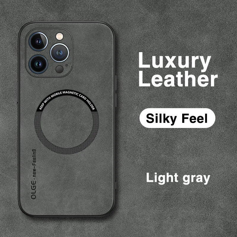 For Magsafe Luxury Leather Shockproof Phone Cases For iPhone 16 15 14 13 12 11 Pro Max 16 Plus Magnetic Wireless Charging Cover