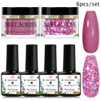 5g Dipping Nail Powder Set Red Nail Glitter Dipping System Kit For Manicure Nail Art Decorations Natural Dry Without Lamp Cure