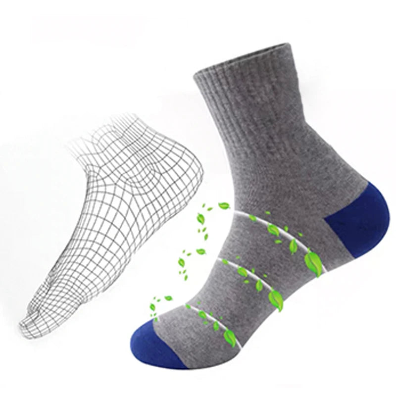 6pairs Men's Cotton Sweat Absorbing Embroidered Crest Athletic Socks, Ankle Socks
