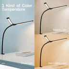 Desk Lamps Double Head LED Stepless Dimmable Led USB Table Lamp for Office Study Reading Lighting Fixture Computer Monitor Light