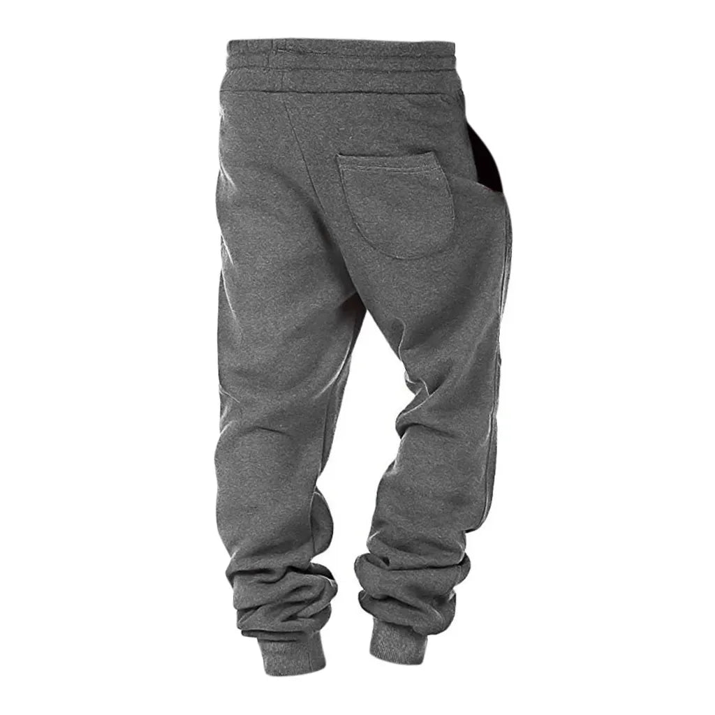 Autumn Winter Men Trainning Pants Fitness Solid Color Casual Pocket Sport Work Casual Trouser Male Jogging Running Pants 2024
