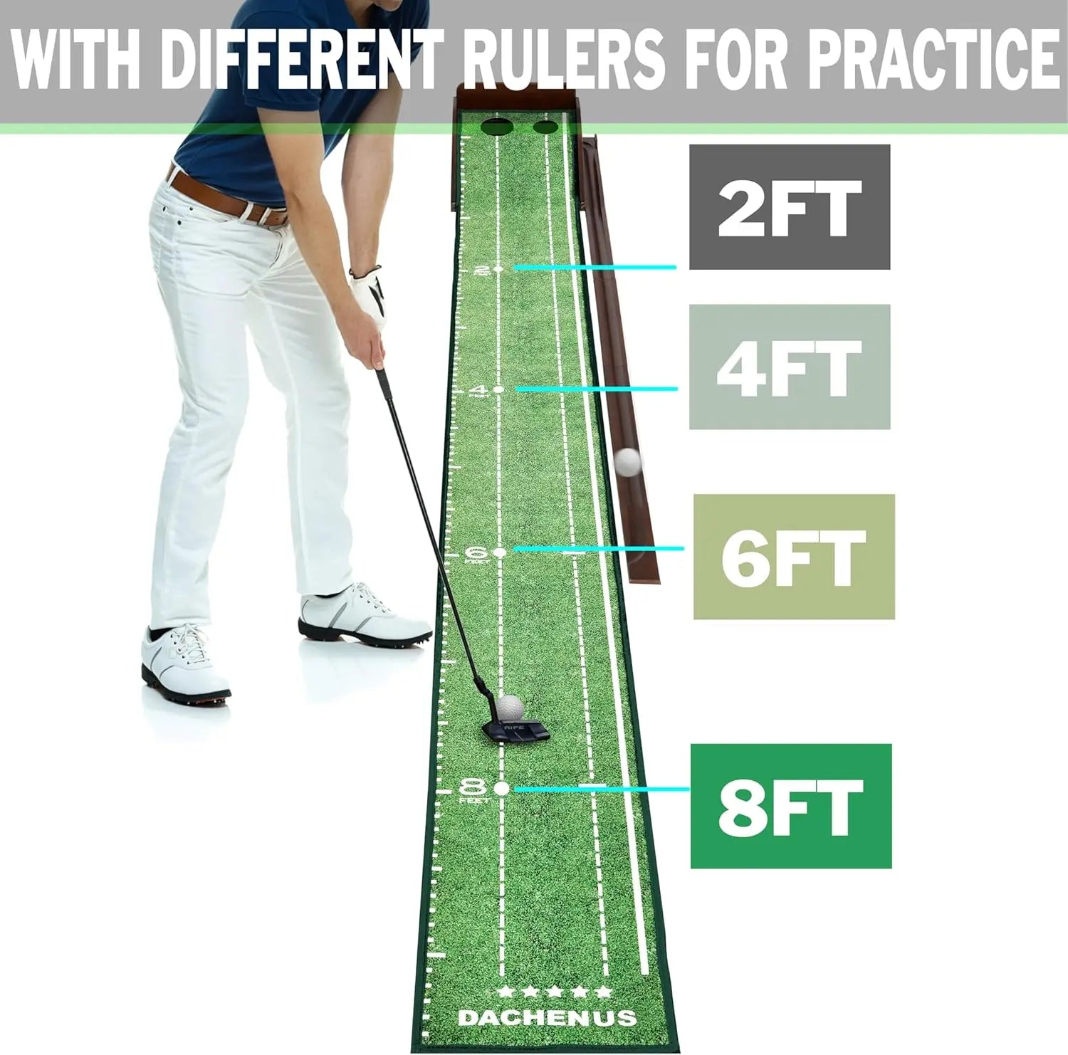 Golf Putting Set Putting Green Indoor Newly Office Golf Practice Putting Mat With Automatic Ball Return Track For Mini Games