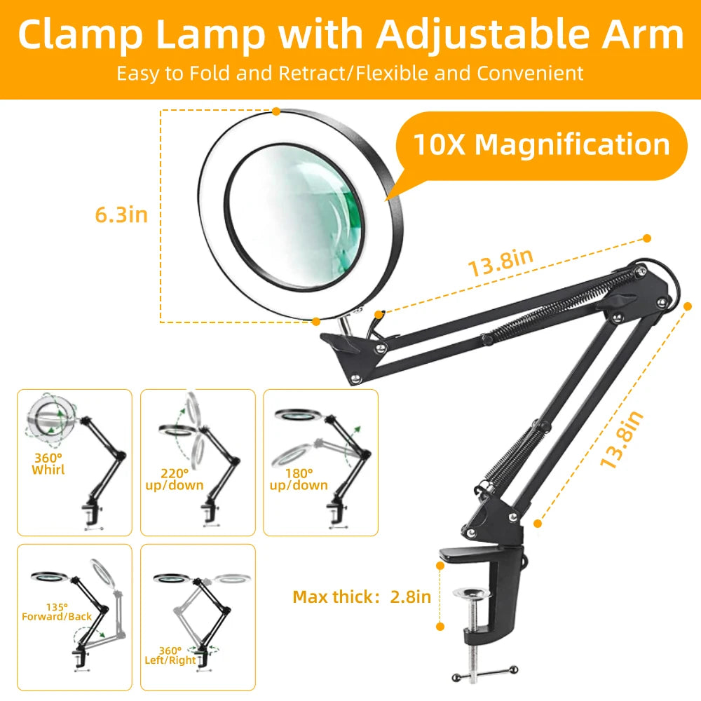 Desk Lamps Double Head LED Stepless Dimmable Led USB Table Lamp for Office Study Reading Lighting Fixture Computer Monitor Light