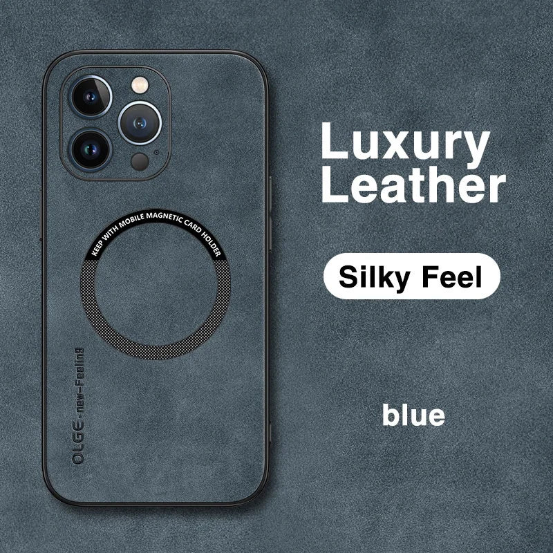 For Magsafe Luxury Leather Shockproof Phone Cases For iPhone 16 15 14 13 12 11 Pro Max 16 Plus Magnetic Wireless Charging Cover