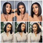 Glueless Wig Human Hair Ready To Wear Short Bob Wigs For Women Transparent Pre Cut Lace Human Wig Human Hair Wig Bob Wig