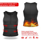 Qtree Neoprene Body Shaper Vest for Men Slimming Gym Fitness Sweat Waist Trainer Corset Workout Zipper Sauna Weight Loss Tops